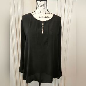 LOFT Black Long Sleeve Relaxed Blouse